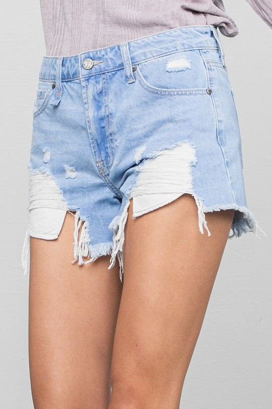 Beach Bum Ripped Frayed Denim Shorts